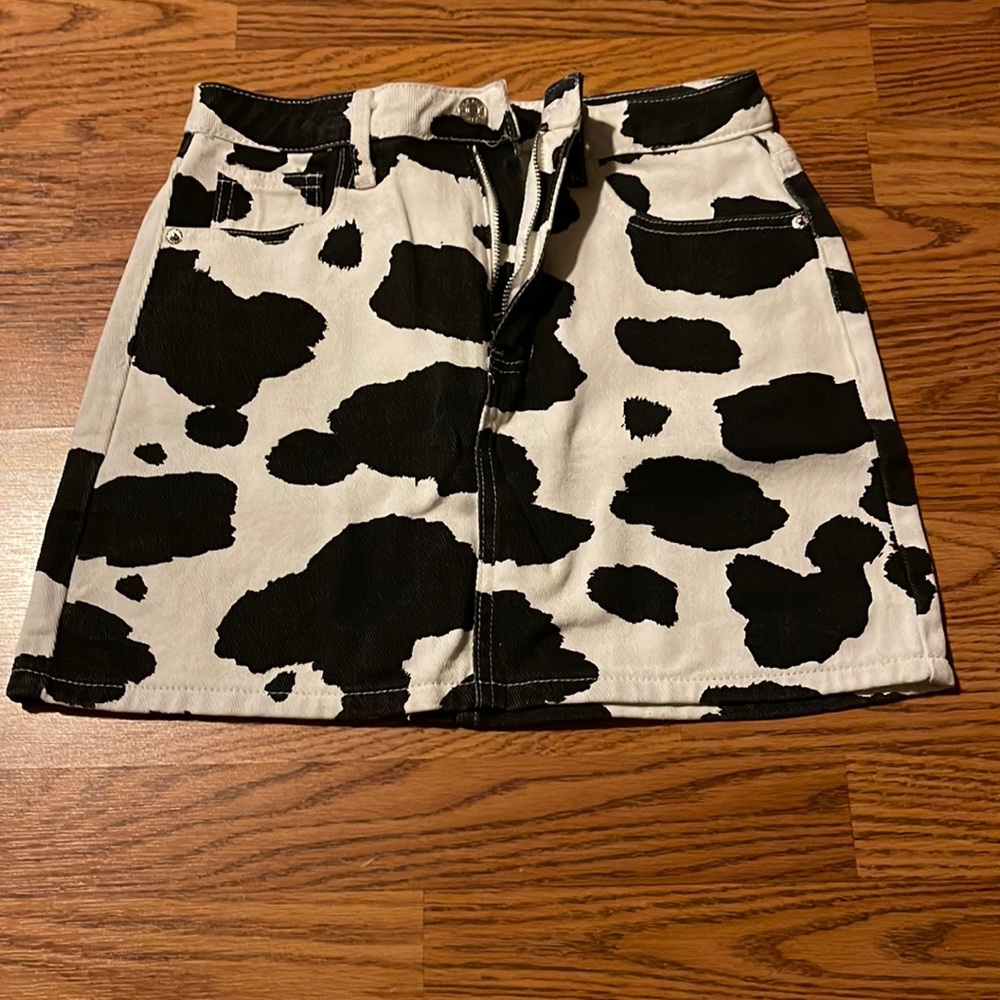 Cow print skirt